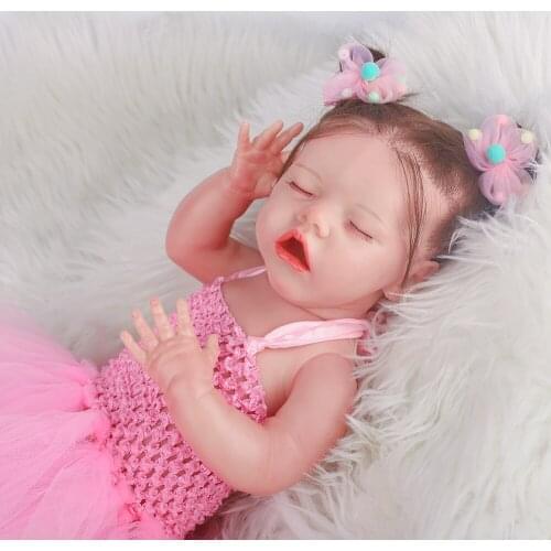 Hoomai Full Silicone Body Reborn Baby Doll Toy For Girl Vinyl Newborn Princess Bebe Accompanying Toy