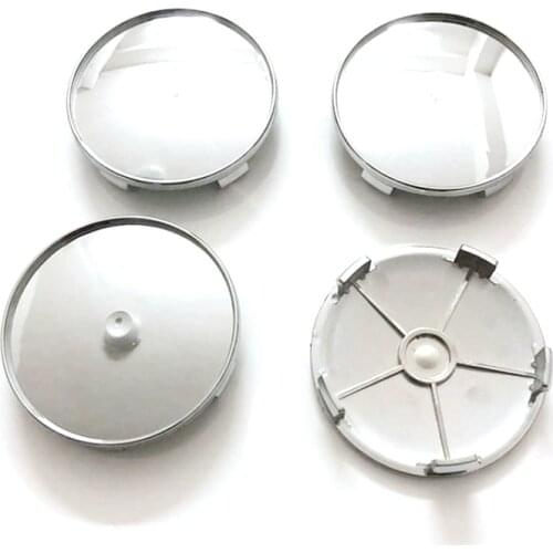 Wheel Center Caps 4pcs/set Universal Car Vehicle Wheel Center Hub 65mm Sliver Car Center Cap Cover Mayitr