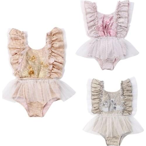 Newborn Baby Girl Flower Lace Romper Jumpsuit Outfits Toddler Kids Summer Princess Backless Rompers Playsuit Sunsuit Clothes