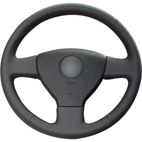 Top Leather Steering Wheel Hand-stitch on Wrap Cover For VolksWagen Golf Polo Sagitar Lavida 2010 Polo