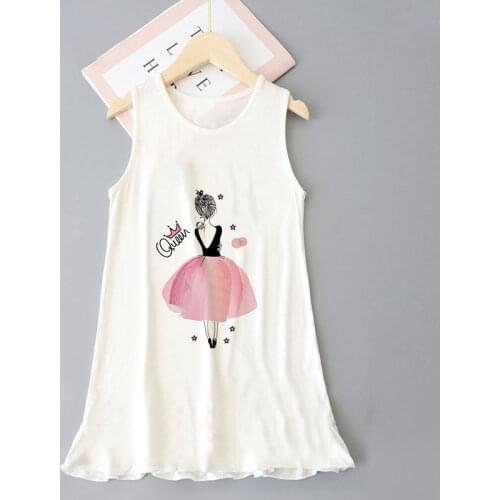 Summer Girls Dress Fashion Toddler Girl Birthday Flower Queen Painted Dress Sleeveless Kids Dresses Child Clothing Baby Dresses