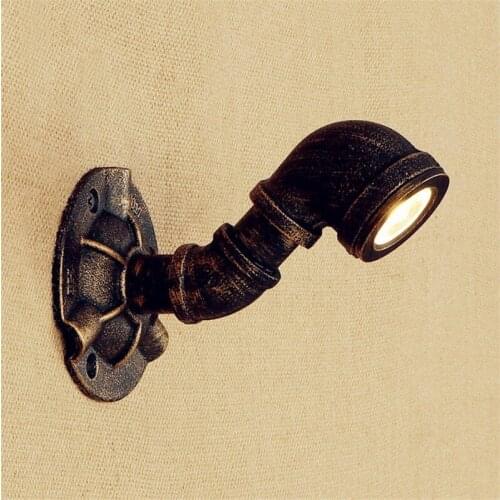 Loft Style Iron Water Pipe Wall Sconces Industrial Vintage LED Wall Light Fixtures Creative Retro Wall Lamps Indoor Lighting