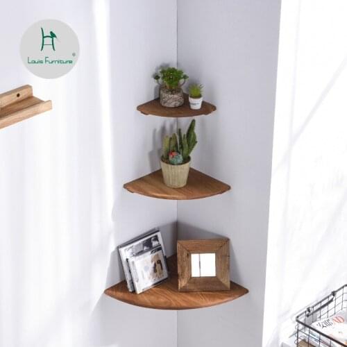 Louis Fashion Furniture Accessories Solid Wood Fan-shaped Wall Rack Bedroom Corner Baffle Living Room Wall