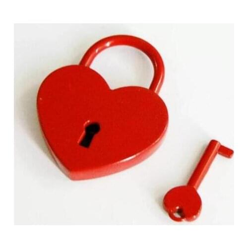 Mini red padlock luggage hardware heart-shaped love lock wedding gift padlock buckle light lock party favor