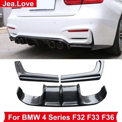 Modify To M4 MT Type V Style Real Carbon Fiber Rear Bumper Lip Diffuser Car Body Part For BMW 4 Series F32 F33 F36 2014-2017