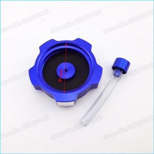 Motocross CNC Blue Petrol Gas Fuel Tank Cap Cover With gas cap hose For SSR XR KLX Pit Dirt Bikes CRF SDG Motorcycle Atv Quads
