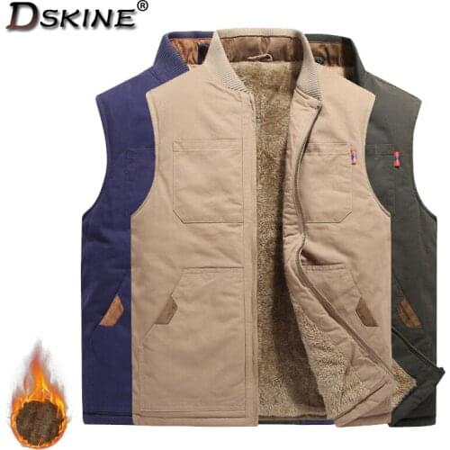 Men 2021 New Sleeveless Winter Jacket Vest Fashion Casual Slim Outdoor Windproof Vest Fleece Keep Warm Thicken Vest Jacket Men
