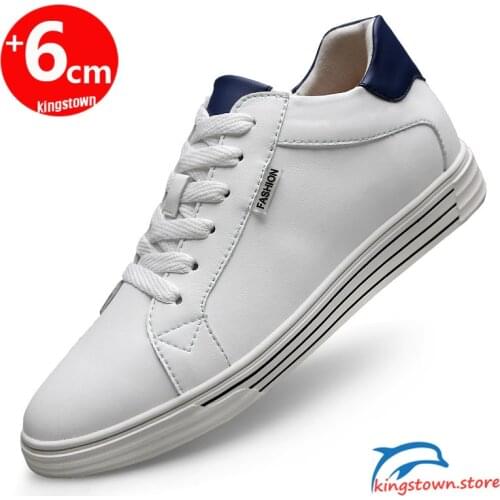 Sneakers Man Elevator Shoes Men Height Increase Insole 6cm White Black Shoes WomenTaller Man