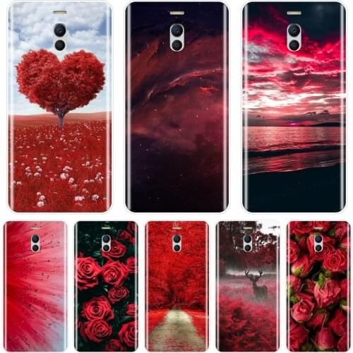 Soft Phone Case Silicone For Meizu M2 M3 M5 M6 Note Red Heart Rose Flower Back Cover For Meizu M2 M3 M3S M5 M5C M5S M6 M6S M6T