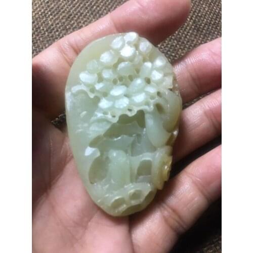 Natural hetian jade A HandCarved jade landscape jadeite jade white pendant jade necklace jewelry men necklaces women gift