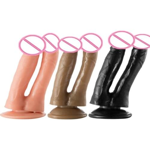 Cheap Low Price Soft Jelly Dildo Silicone Women Pussy Anal Sex Love Masturbating Penis Strapon Double