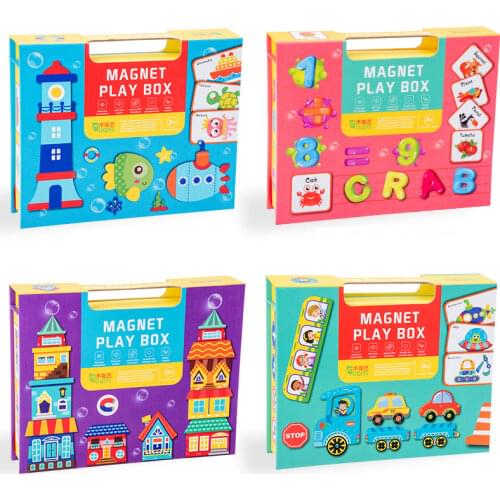NEW Kids Magnetic Refridgerator Magnets Early Puzzle Magnet Play Box Jigsaw Puzzle Magnetic Stickers Childhood Educational Toys