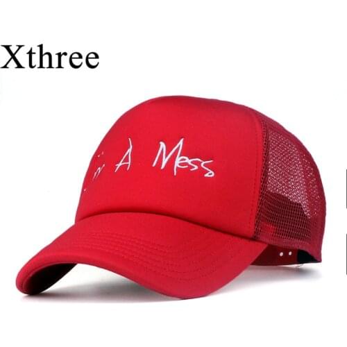 Xthree new mesh baseball cap summer girl snapback hat for men women gorra bone casual casquette 5 panels Adjustable