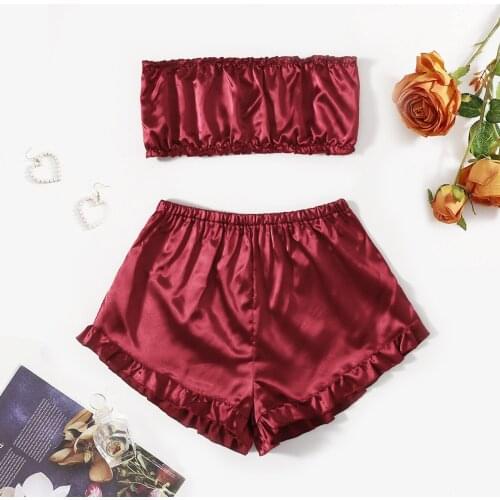 2 Pieces Pajamas for Girls Set Autumn Summer Women Sleepwear Long Sleeve Nightgown Female Ladies Sexy Lingerie Pyjamas