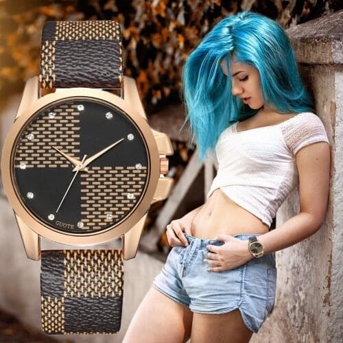 Luxury Fashion 2021 Shining Diamond Women Watches Elegant Ladies Quartz Wristwatches Casual Black Pu Leather Woman Men Clock