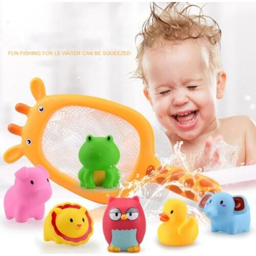 Fishing Toys Network Bag Pick Up Duck&Fish Kids Toy Swimming Classes Summer Play Water Bath Doll Water Spray Bath Toys
