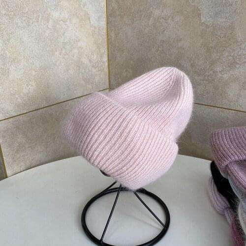 Hot Selling Winter Hat For Women Real Rabbit Fur Fashion Plus Velvet Thickening Cycling Ear Protection Hat Solid Adult Head Cap