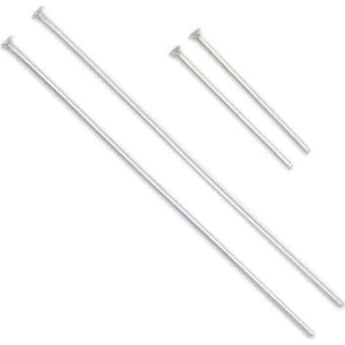 100pcs Stainless Steel Flat Head Pin Silver Tone 16m 20 25 30 35 40mm Nail Headpin for DIY Beading Craft Jewelry Making 21 Gauge