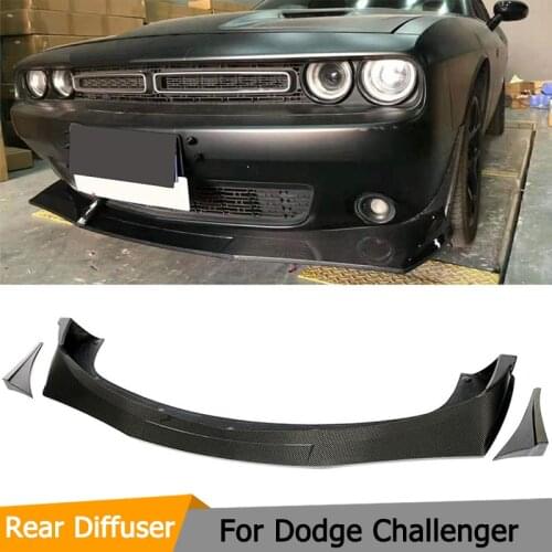 Carbon Fiber Front Bumper Splitter Lip Body Kit Spoiler Diffuser Guard For GT TA Dodge Challenger 2017-2018