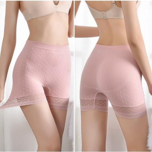 Women Safety Shorts Pants Ice Silk High Elasticity Plus Size Boxer Shorts Lace Seamless Panties Breathable Underwear for Women