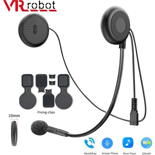 VR robot Motorcycle Bluetooth 5.0 Stereo Headset Moto Universal Helmet Headphones Wireless Handsfree Call with Holder Clip