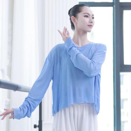 Adult Sexy Loose Latin Ballet Belly Dance Top Transparent Blouse Shirt Costume for Women Dancing Clothes Dancer Wear Clothing