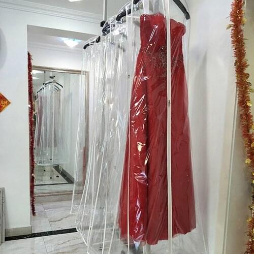 1PC 160*70*30cm Waterproof PVC Transparent Solid For Wedding Dress Dust Cover Clothing Garment Bags Gown Storage Bag