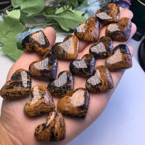 Natural Pietersite Peter Stone Love Heart Shape Pendant Crystal Quartz Healing Stone Women Men Jewelry Gift