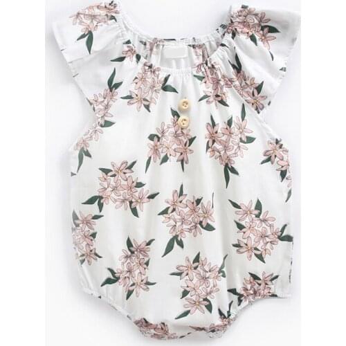 2021 Summer Newborn Baby Girl Romper Baby Clothes For Girls Jumpsuit Floral Cotton Baby Sunsuit Sleeveless Infant Baby Playsuit