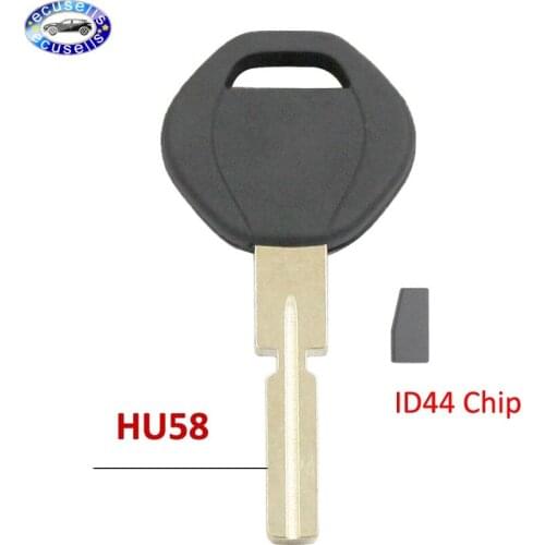 4 Track Transponder Key Shell Case Fob for BMW with ID44 Chip HU58 Blade