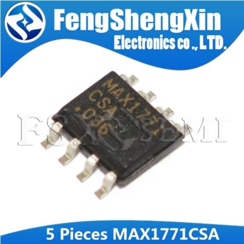 5pcs MAX1771CSA SOP-8 MAX1771 SOP8 MAX1771ESA SOP 12V or Adjustable, High-Efficiency, Low IQ, Step-Up DC-DC Controller