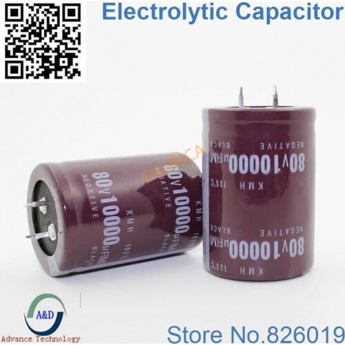 6pcs/lot 80V 10000UF Radial DIP Aluminum Electrolytic Capacitors size 35*50 10000UF 80V Tolerance 20