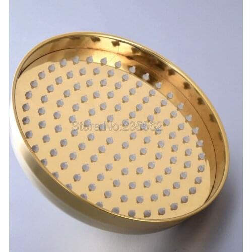 8 inch Round OverHead Rain Shower Head Luxury Gold Color Brass Shower Head Bathroom Shower Lsh264