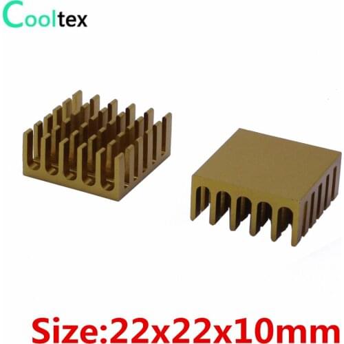 50pcs/lot) 100% new 22x22x10mm Aluminum heatsink Extruded heat sink radiator for IC chip cooler cooling