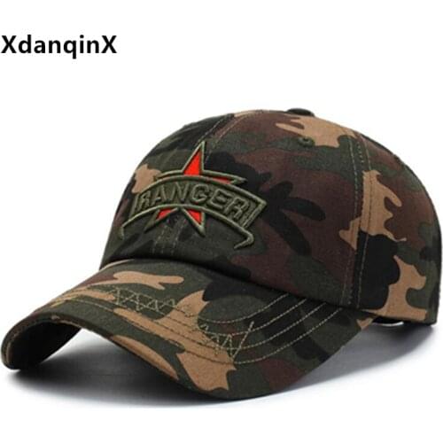 XdanqinX New camouflage hats for men women cotton baseball caps army fan hat embroidery sports cap adjustable brands cap unisex