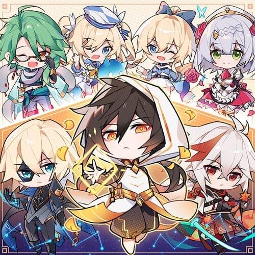 Game Genshin Impact Paimon Klee Venti Diluc Ragnvindr Keychain Acrylic Stand Model Plate Keyring Cosplay Pendant Toy Decor Gift