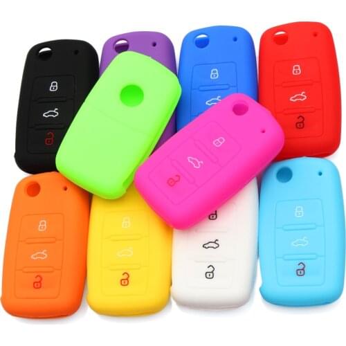 Key Case Key Cover For VW Golf Bora Jetta POLO GOLF Passat For Skoda Octavia A5 Fabia For SEAT Ibiza Leon Silicone Key Portect