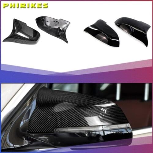 For BMW 5 6 7 Series Black mirror cover F10 F11 F18 F07 F12 F13 F06 F01 F02 LCL Carbon fiber pattern mirror cover
