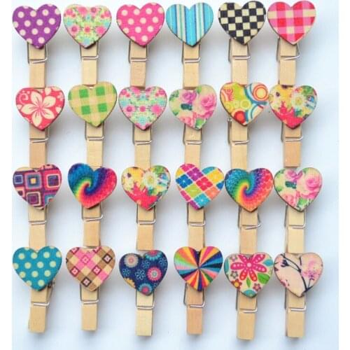 Love Wooden Clips Sturdy Small Craft Clothespins Photo wood clip Wedding decoration wooden clip, 12pcs/lot