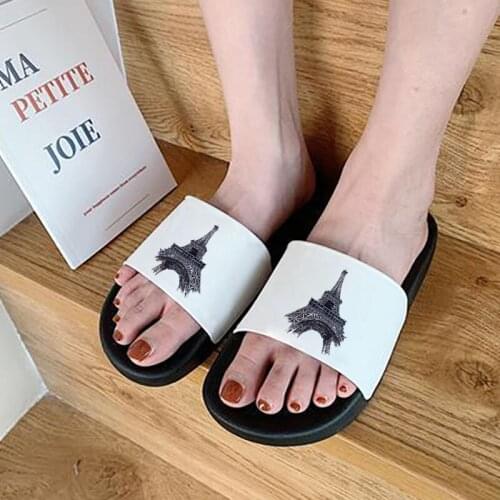 Aesthetic Eiffel tower Printed Harajuku Lady slippers Summer Female sandals Slippers Women slippers zapatillas mujer