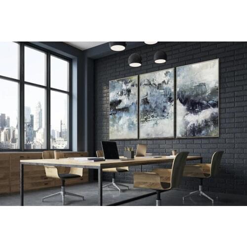 Nordic Style Art Hand Painted Abstract Landscape Canvas Oil Painting large Modern Minimalist Bedroom Living Room Wall Decoration