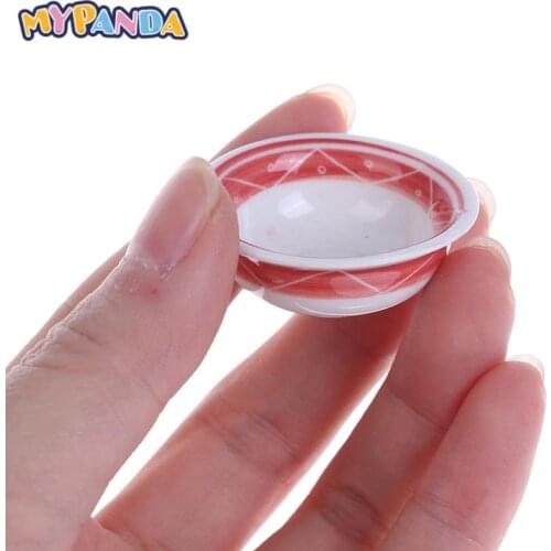 Dollhouse Mini Ceramics Tableware Vegetable Bowl Rice Bowl Doll Kitchen Furniture Toys for Baby Kids