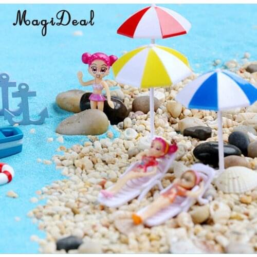 MagiDeal Happy Seaside Vacation Miniatures Fairy Garden MicroLandscape DIY Miniature Bonsai Terrarium Ornament Home Decor