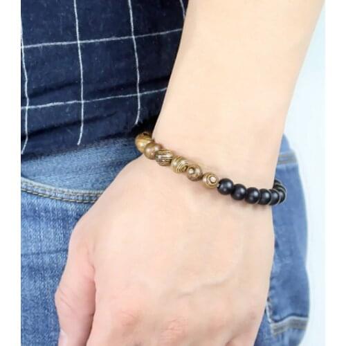 Fashion VintageLuxury Charm Bracelet Men Natural Handmade Beaded Bracelet & Bangles For Pulseira Masculina Feminina