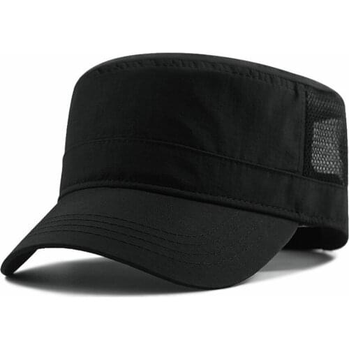 Man Big Head Sun Hats Male Polyester Mesh Flat Army Cap Adult Peaked Caps Men Plus Size Military Baseball Hat 55-60CM 61-66cm