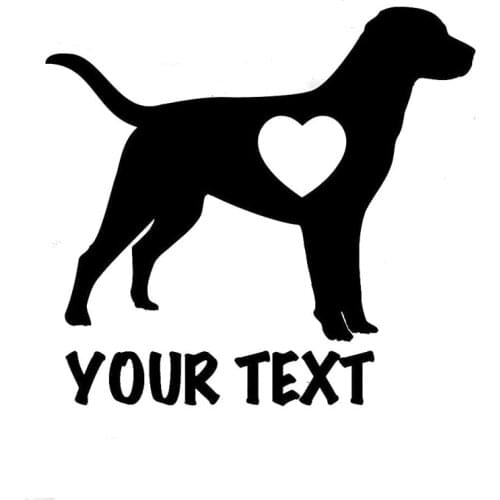 13CM*12CM Labrador Retriever Dog Love - Car Styling Car Sticker Black/Sliver C8-0041