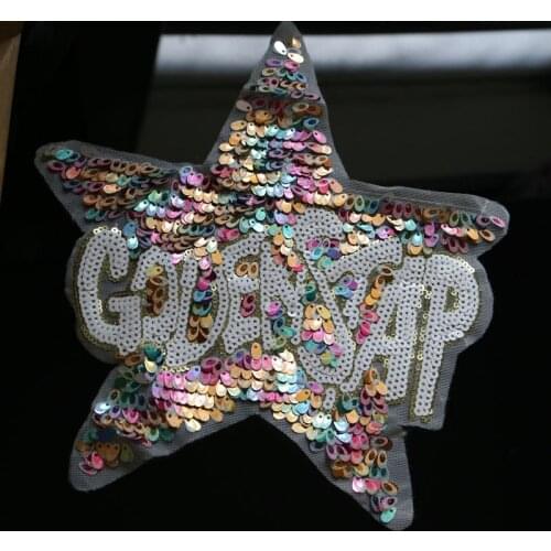 Star heart sequin patches for clothing DIY Sew on rhinestone beaded patch embroidery applique floral parche ropa