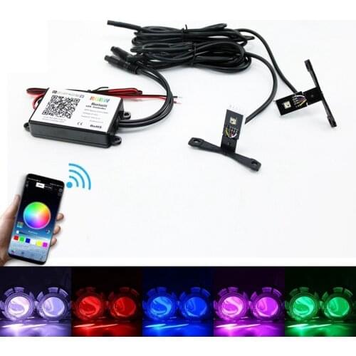 NEW-Devil Eye Demon Eyes RGBW for Hella 3R G5/WST Projector Headlight Lens Retrofit Bluetooth APP Control Car Accessories