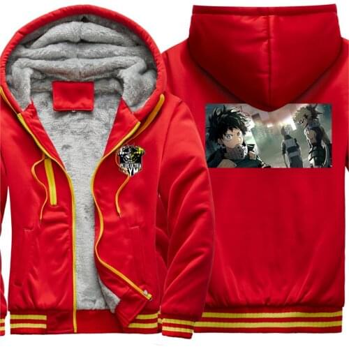 My Hero Academia 2020 New Arrival Mens Thicken Jacket Clothing Fashion Korean Style Tops Zipper Hipster Casual moletom masculino