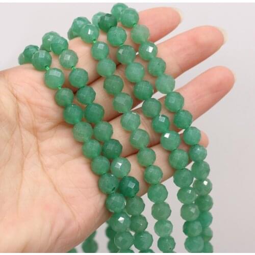 New Style Natural Stone Beads Green Aventurine Round Section Loose Bead 8 MM For Jewelry Making DIY Necklace Earrings Accessory